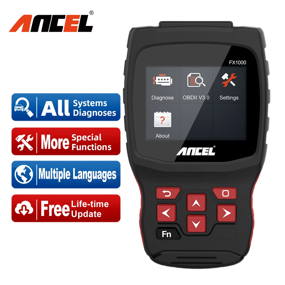 PROD 1005003200621192 ANCEL FX1000 Automotive Scanner Professional OBD2
Scanner for Car Check Engine AT ABS TPMS DPF Reset Diagnostic Tool for
Car
