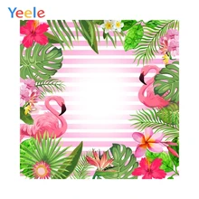 Yeele Photography Background Tropical Pink Flamingo Jungle Baby Birthday Backdrops Photo Shoot Props Photobooth Printed Custom pastel pink color princess baby girl photo shoot background printed flowers newborn photography props kids portrait backdrops