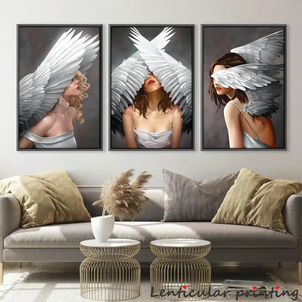 

HD Sexy Girl with wings Poster, Virgin Angels, Abstract Nordic Canvas Girl Picture, Printed Oil Painting, Wall Paintings,