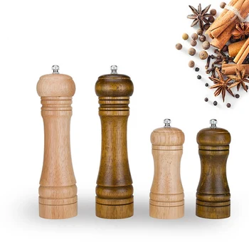 

Classical Oak Wood Pepper Spice Mill Grinder Set Handheld Seasoning Mills Grinder Ceramic Grinding Core BBQ Tools