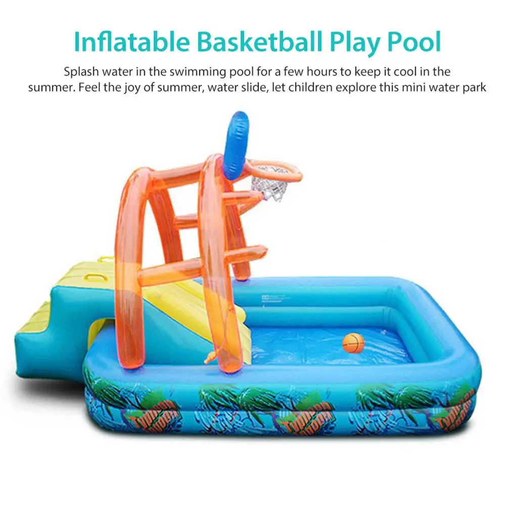 New Children's Inflatable Pool Large Multifunctional Lawn Water Sliding Pool Kid Family Above Ground With Basketball Hoop