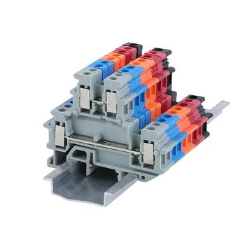 

UKK3 DIN Rail Double Level Terminal Block 500V 25A 28-12AWG for wires connecting MBKKB 2.5mm 24A/500V