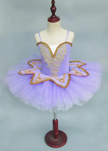 Белое классическое балетное платье-пачка; Детские платья для маленьких девочек; Балетные костюмы «Лебединое озеро»; Балетные костюмы для девочек - Цвет: Фиолетовый