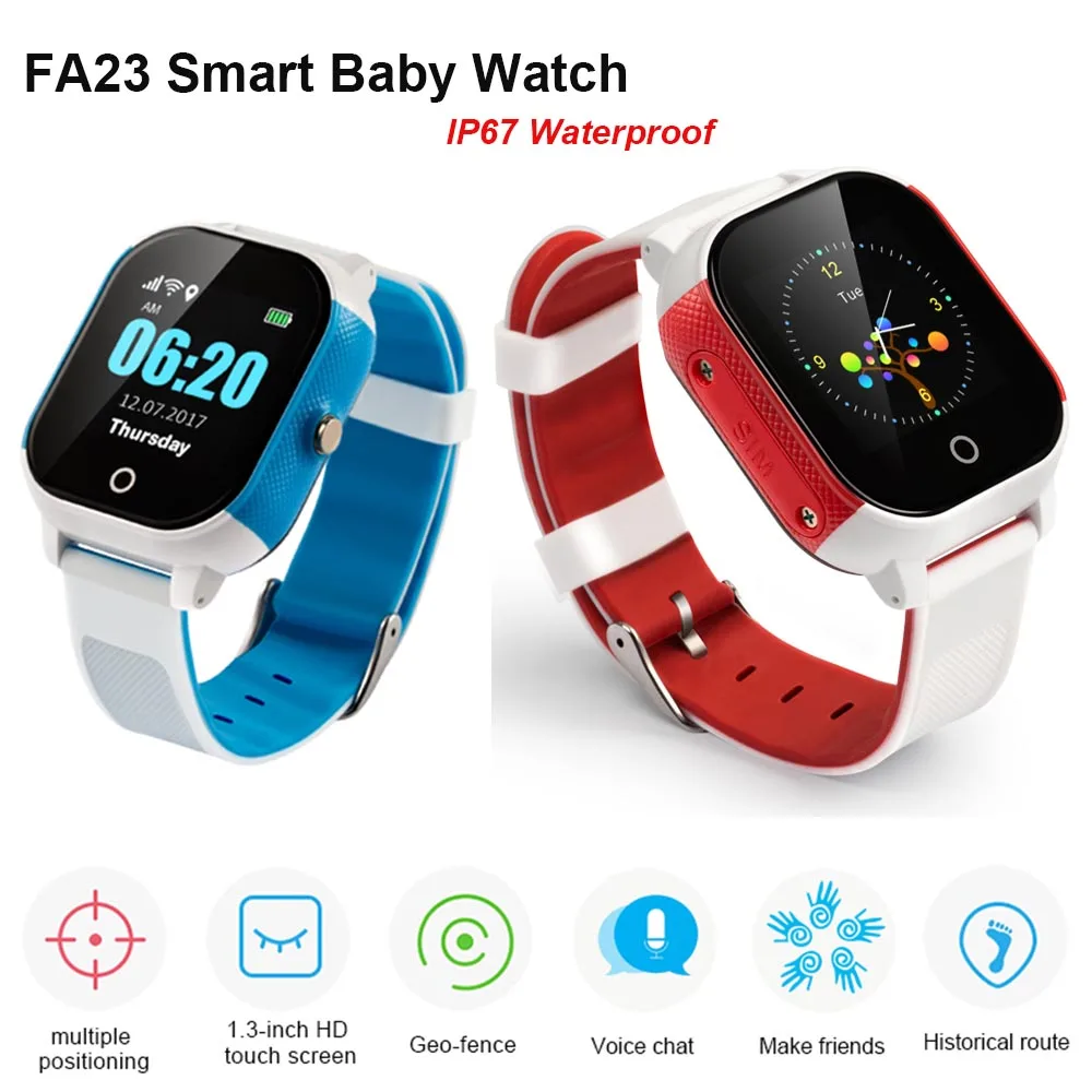 

New FA23 Smart Watch for Baby Child IP67 Waterproof GPS LBS WIFI SOS Call Tracker Alarm Clock Anti-Lost Smartwatch