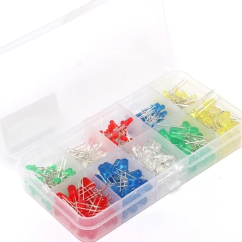 

250Pcs 3Mm 5Mm Led Light White Red Green Yellow Assorted Emitting Diode Diy 3V 20Ma