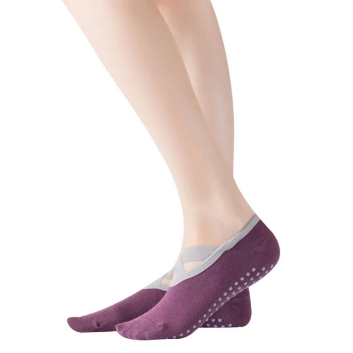 4 пары женских носков для йоги противоскользящие частицы крест сплошной цвет танцы Пилатес Йога удобные носки из хлопка спортивные носки ZJ55