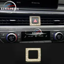 For Audi A4 B9 A5 17-18 Crystal Style Warning Light Button Frame Cover Trim