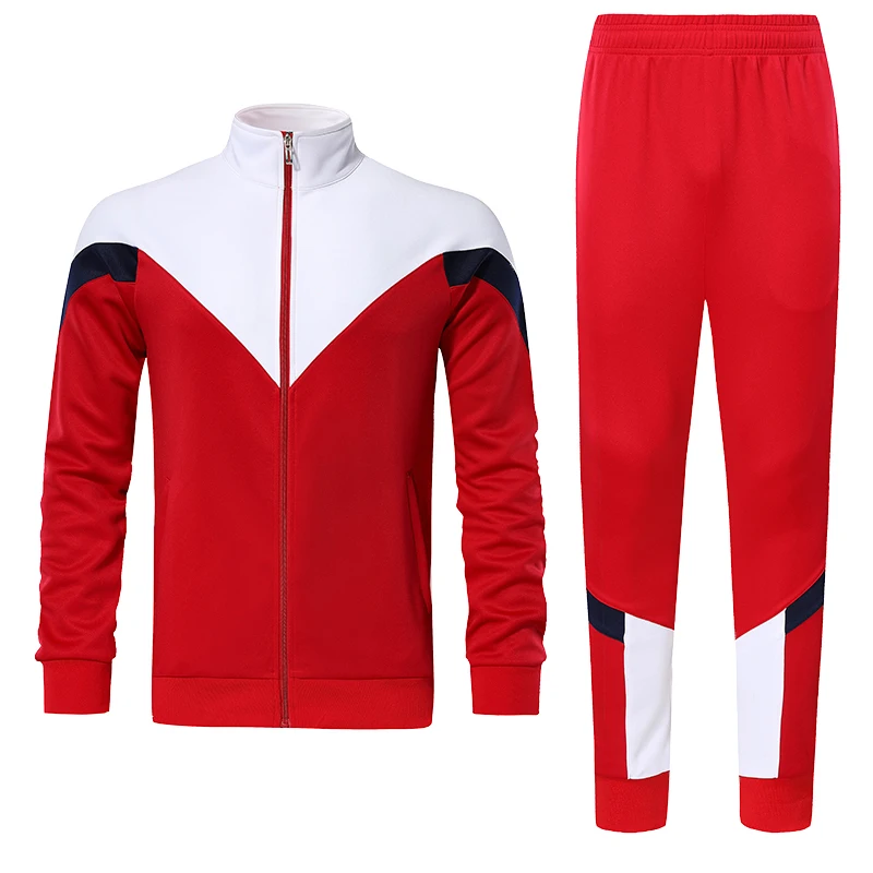 Мужская спортивная тренировочная форма, костюм с длинным рукавом, баскетбольные костюмы, женская спортивная одежда, футбольный беговой костюм из Джерси - Цвет: 9407 Red