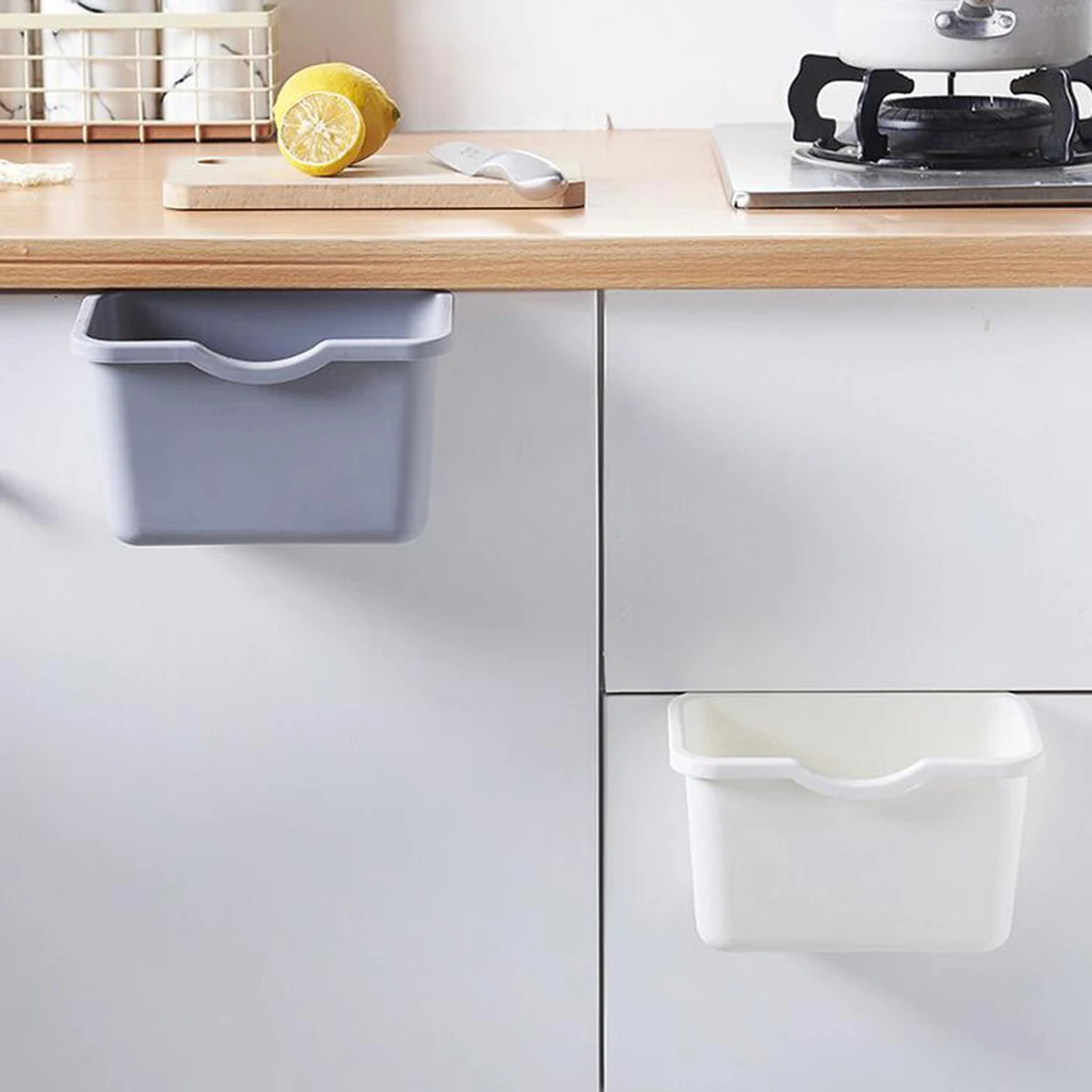 Plastic Basket Wastebaskets Multifuctional Hanging Trash Can Waste Bins Deskside Recycling