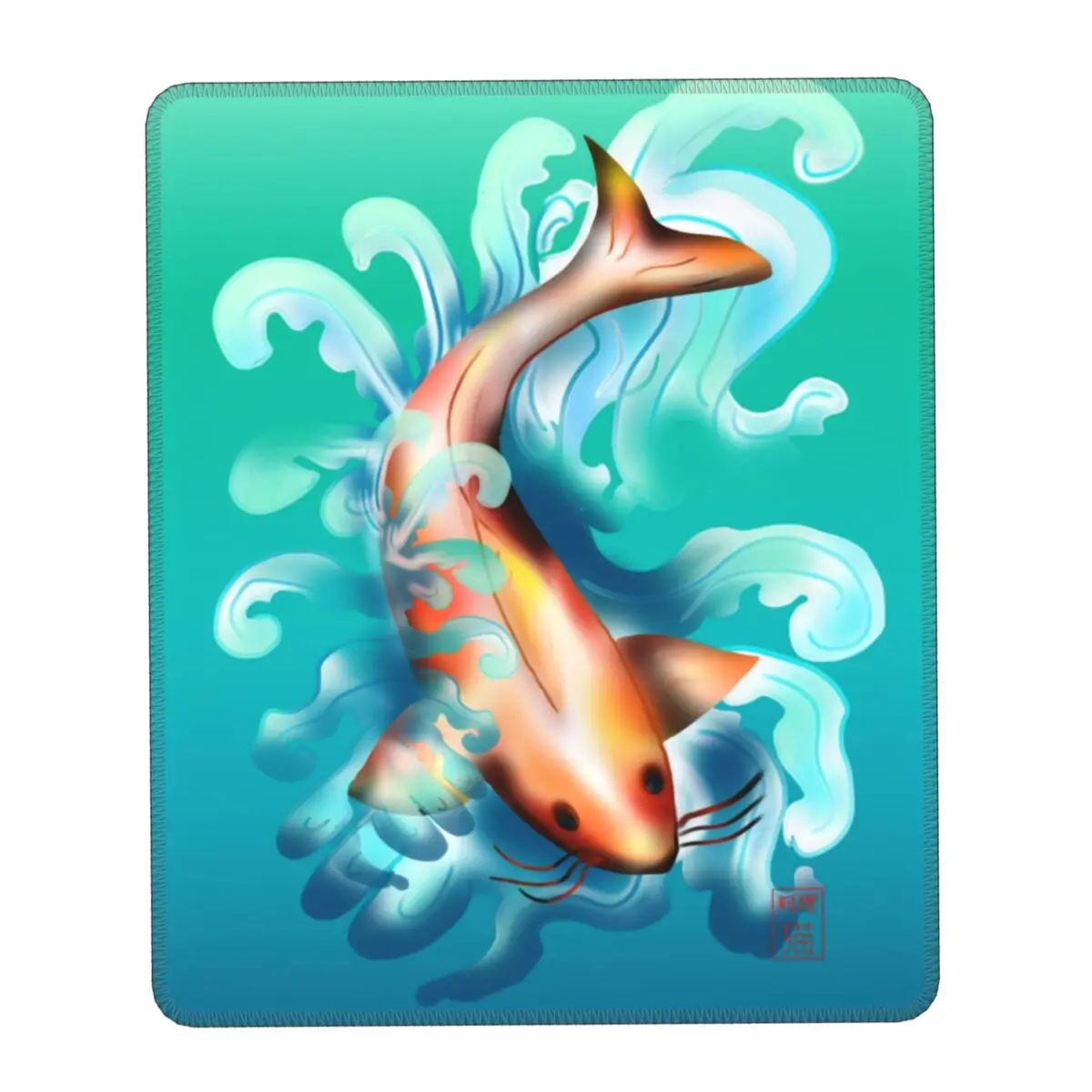 Koi Carp With Aqua Waves Customized Gaming Mouse Pad Non slip Rubber Koi carp with aqua waves customized gaming mouse pad non slip rubber