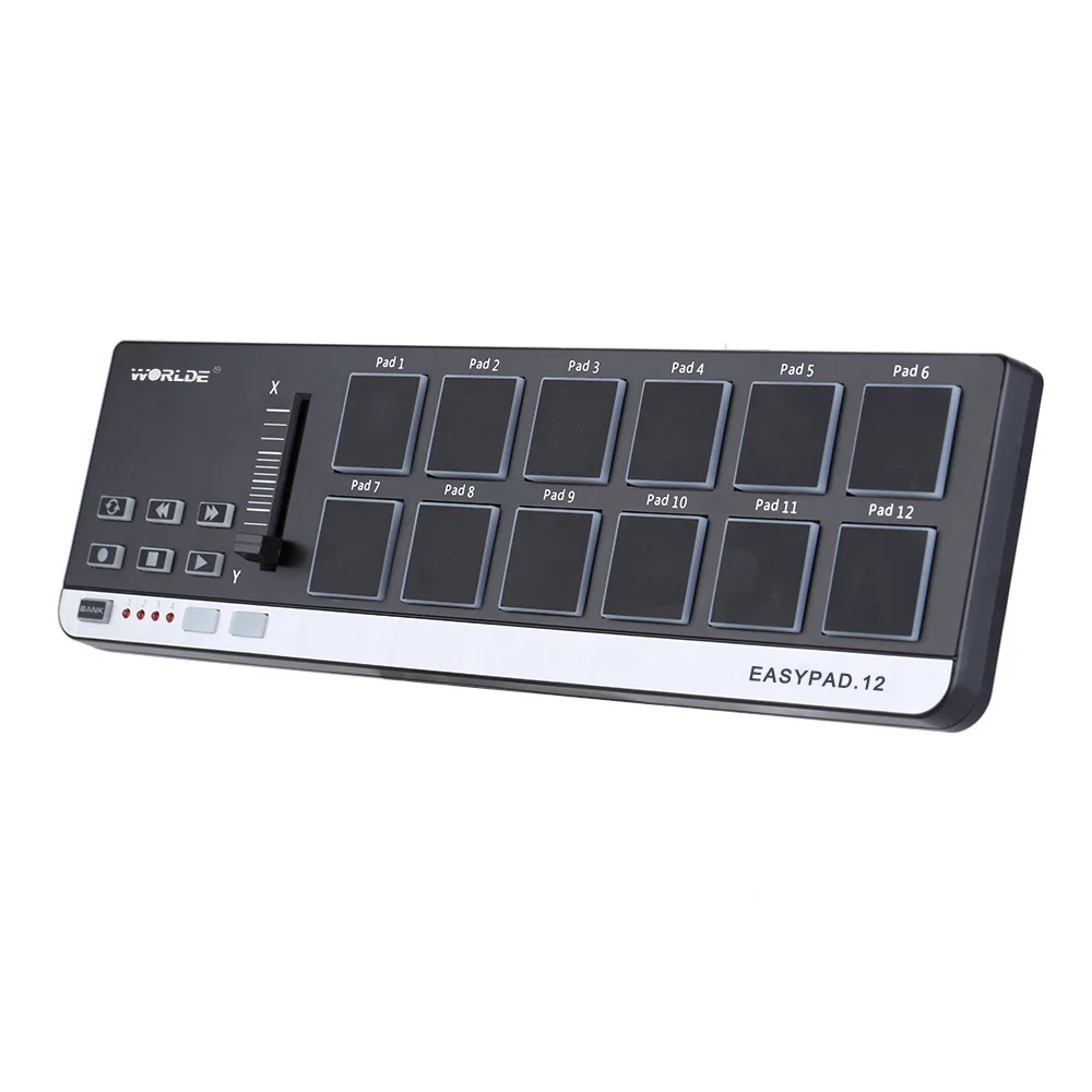 Переносная мини-клавиатура MIDI-контроллера с барабанной подушкой с USB 12