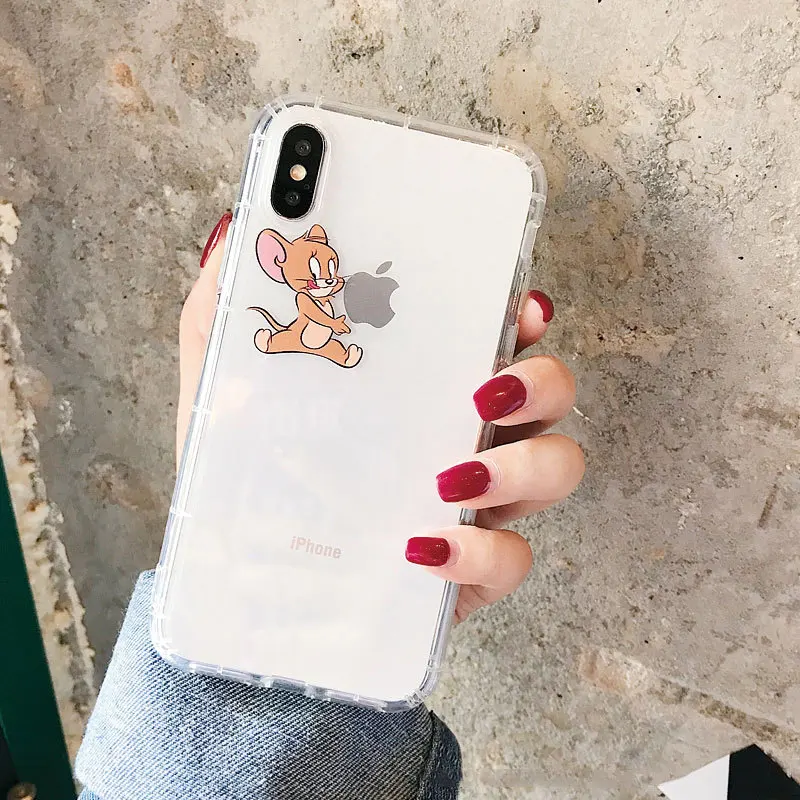 Мультяшный чехол для телефона для iphone X XS Max XR милый кот Том чехол для iphone 8 7 6 6S Plus Мягкие силиконовые прозрачные чехол