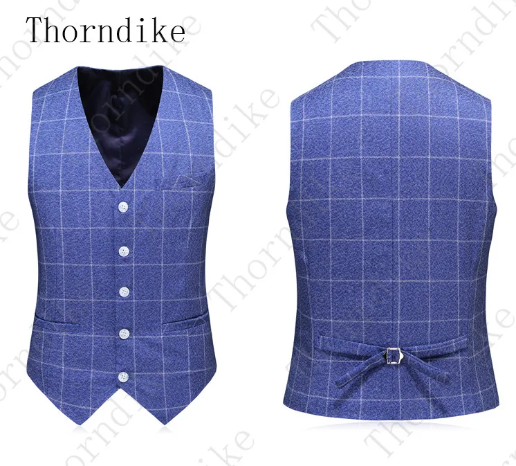 Thorndike индивидуальный заказ мужской Королевский синий клетчатый узор много цветов костюм ретро джентльмен классический мужской тонкий клетчатый Повседневный свадебный костюм