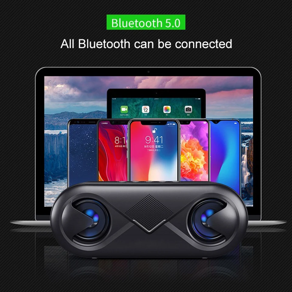 

Portable Wireless Bluetooth 5.0 Speaker with Phone Function Soundbar HiFi Woofer Bluetooth Speaker Rich Bass Suit for TV PC