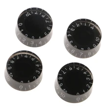 Lot de 4 boutons de contrôle de tonalité de Volume casquettes avec numéro plastique pour Les Paul guitare électrique noir