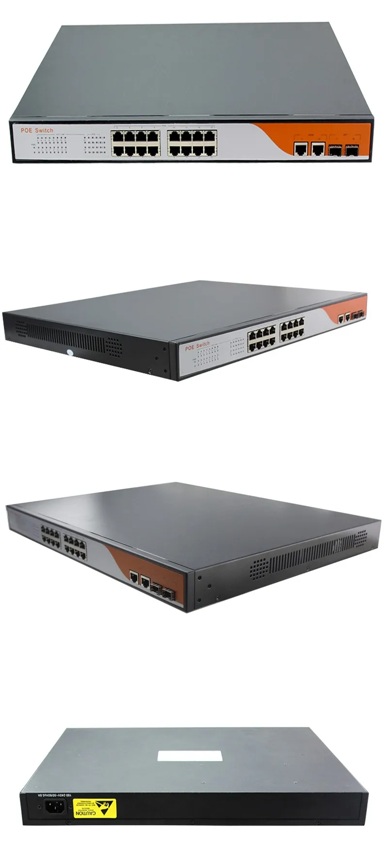 ANDDEAR-HYY4 250w коммутатор питания через Ethernet 16 портов 10/100 Мбит/с управляемый сетевой коммутатор Web smart Ethernet POE с 2 Порт gigabit rj45/для программирования в производственных условиях по восходящей линии