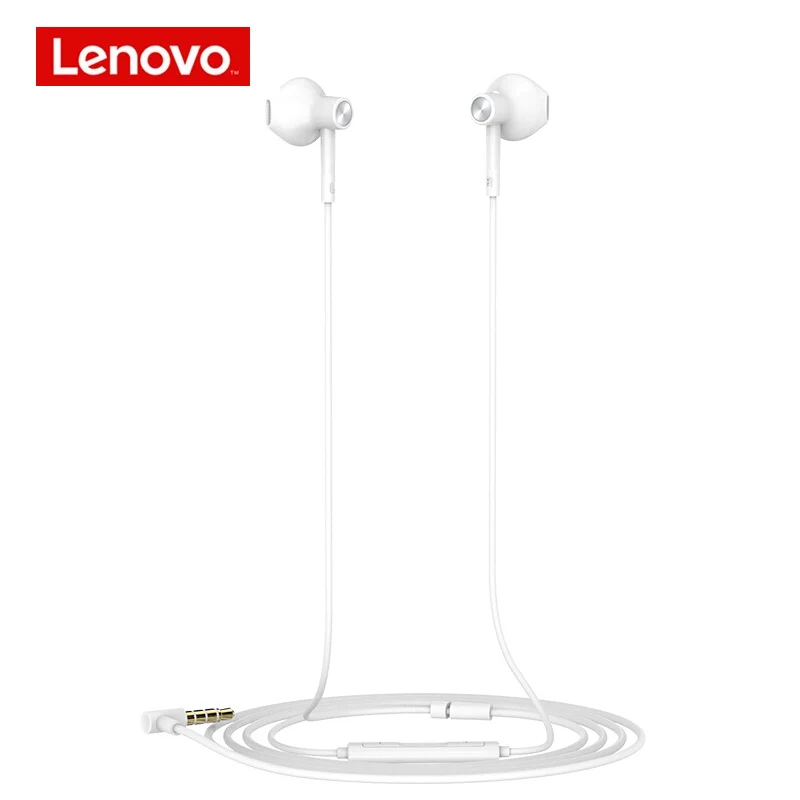 Оригинальные наушники Lenovo DP20 с двойным голосовым блоком Hi Fi белые проводные