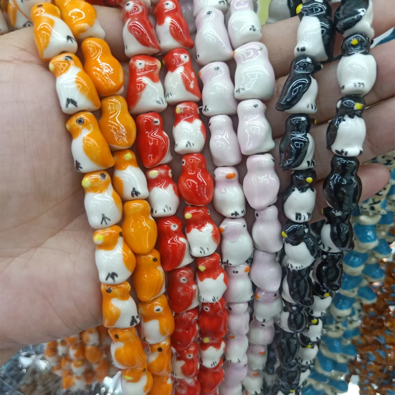 Fashion Ceramic Beads Animal Penguin Jewelry Accessories Beads