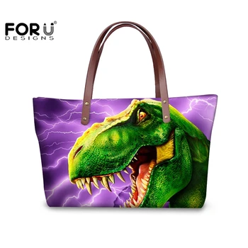 

FORUDESIGNS Dinasor Shoulder Bags For Women Personalized Big-handbags Hold Daliy Necessities Large Shopper Bags Tyrannosaurus