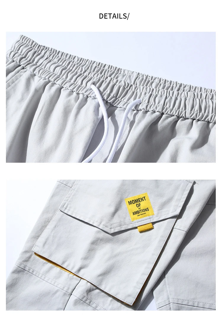 Men's casual pants new Korean fashion loose trousers large size wild pants pocket overalls beam feet solid color pants
