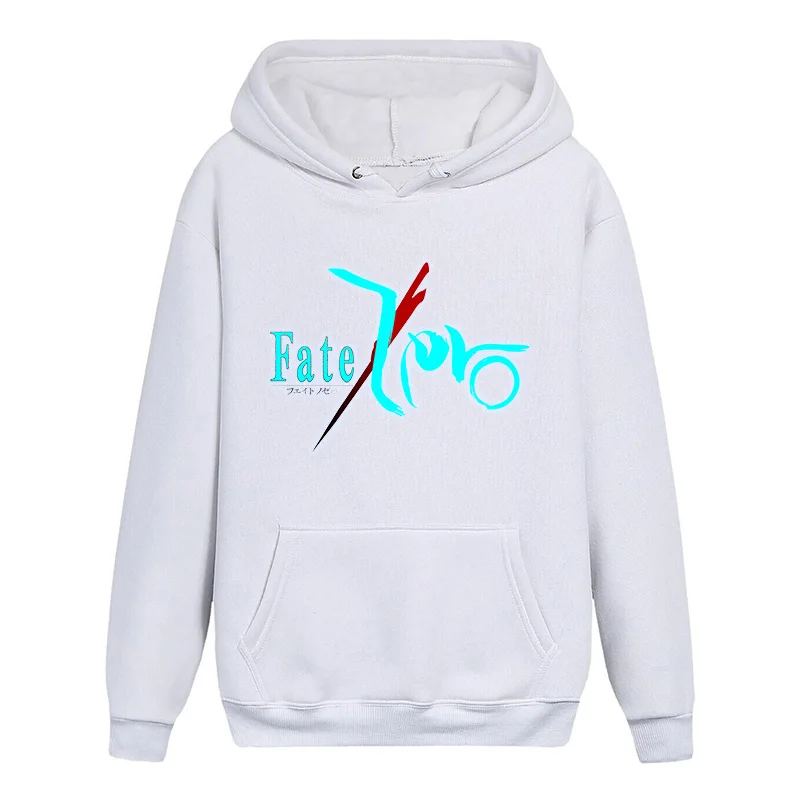 Hot Game Fate Stay Night Long Sleeves Noctilucent Hoodies Casual Sweats White Coat Pullover Hooded Tops