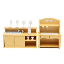 Шкафы пластиковые кухня миниатюрный кукольный домик мебель обеденный набор комната детская игрушка