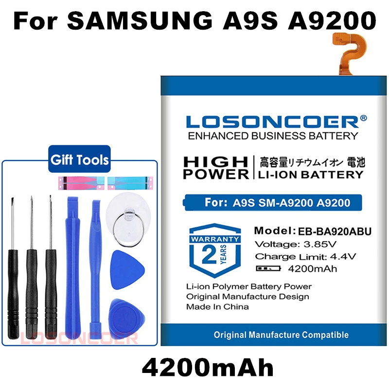 LOSONCOER 4200 мА/ч, EB-BA920ABU Новейшее производственное Аккумулятор для смартфона для samsung Galaxy A9 A9S A9200 A9 Star Pro SM-A920F