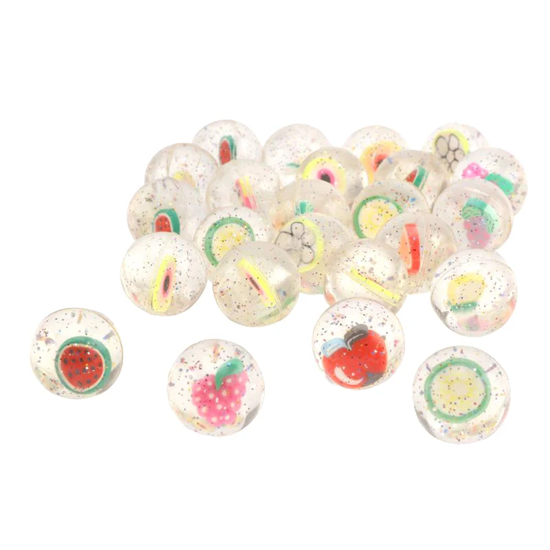 

100Pcs/Set Kids Toy Ball Mixed Bouncy Ball Solid Floating Fruits Bouncing Child Elastic Rubber Ball Pinball Bouncy Toys