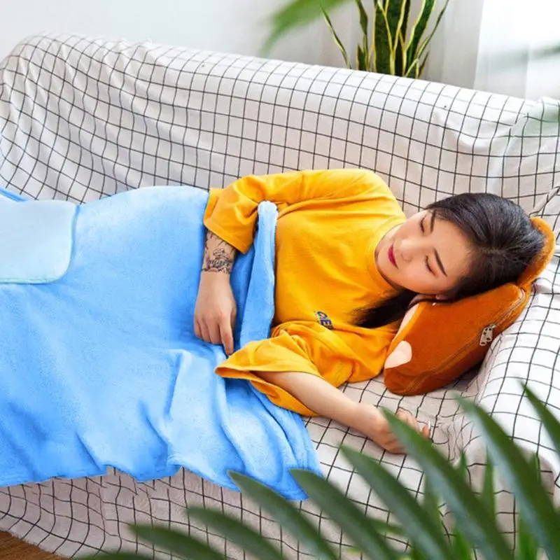 Симпатичная многофункциональная подушка для сна, детское одеяло для офиса, кондиционер, одеяло