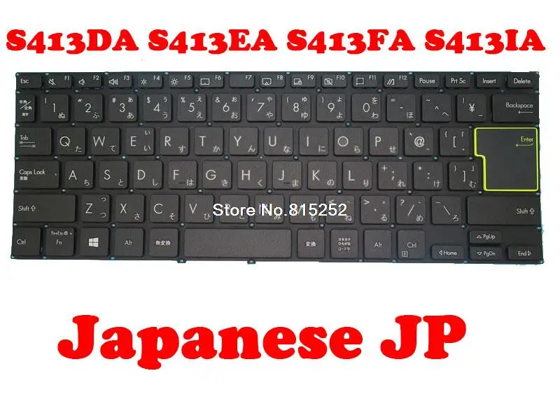 Клавиатура для ноутбука ASUS S413DA S413EA S413FA S413IA без рамки черная японская JP |