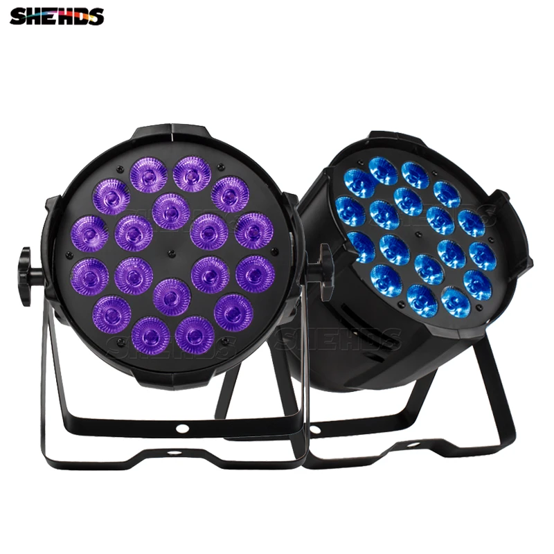 SHEHDS алюминиевый сплав светодиодный прожектор 18x18 Вт RGBWA + UV 6 в 1 может DJ