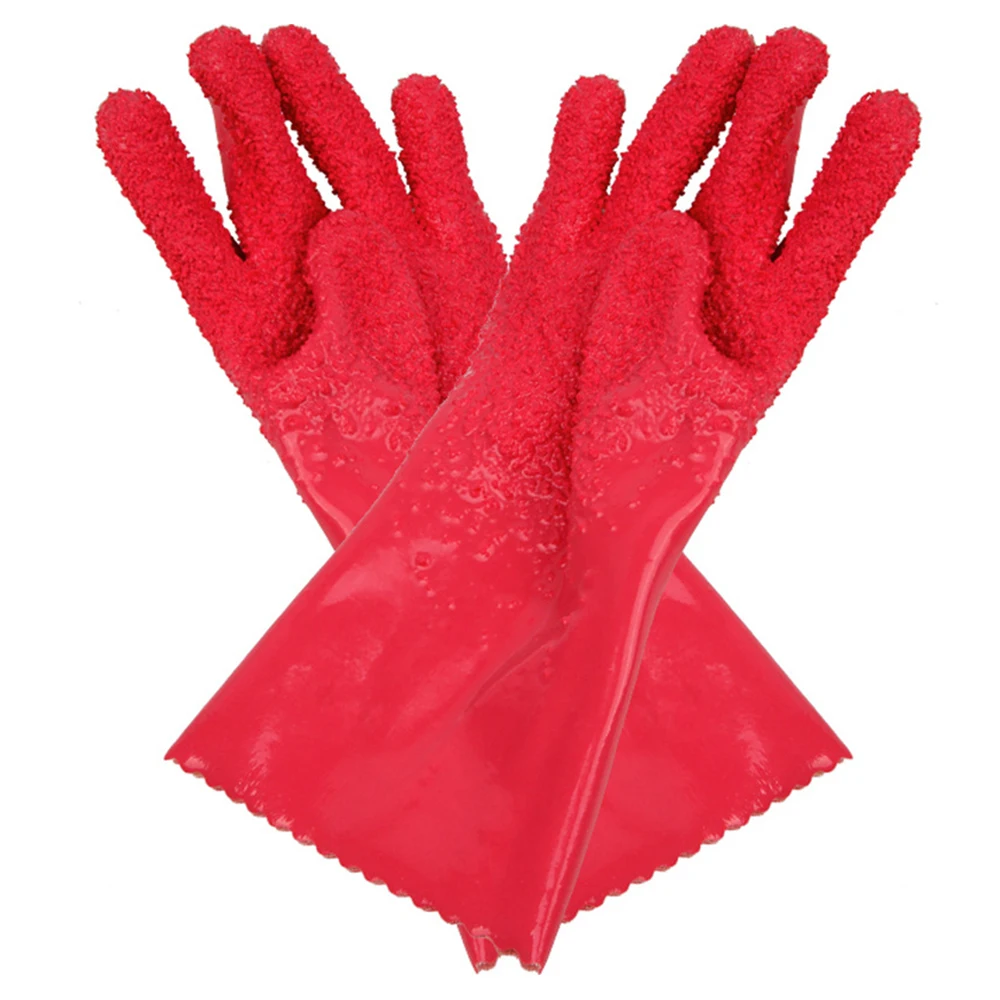 1 pair 1 пара перчатки для очистки картофеля, овощей, яблока, чеснока, фруктов, рыбы, чешуи, пилинг, перчатки, Нескользящие, для мытья посуды, латексные ганты, кухонный инструмент - Цвет: 1 pair