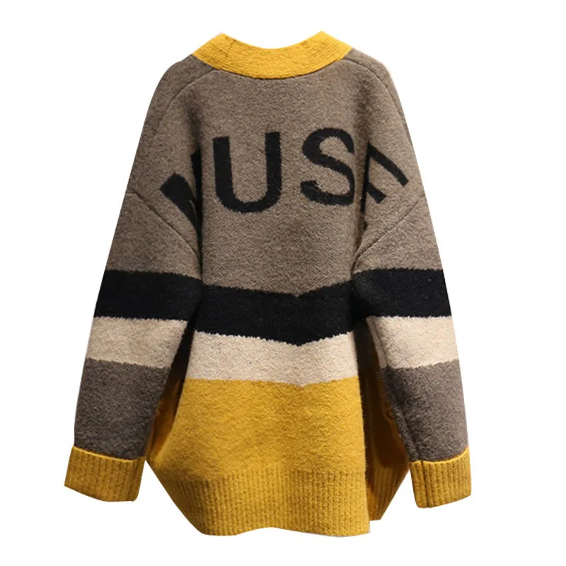 H.SA Women Long Sweater and Cardigans Vneck Single Breasted Knit Jacket and Sweater Ponchoes Korean Oversized Sweater Coat