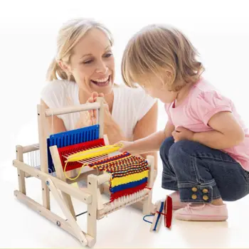 

Kids Weaving Loom Kit Wooden Hand Knitting Machine for Beginners Children 72XC