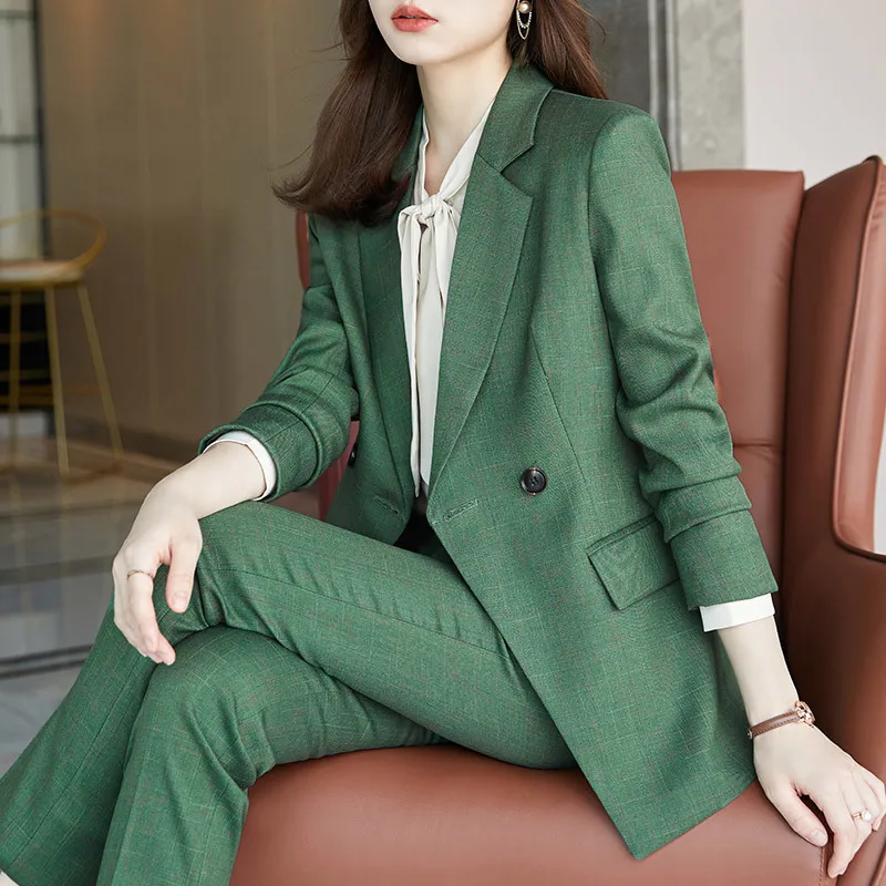 

High Quality Fabric Formal Uniform Designs Pantsuits Women Business Work Wear Blazers Trousers Set Autumn Winter Professional