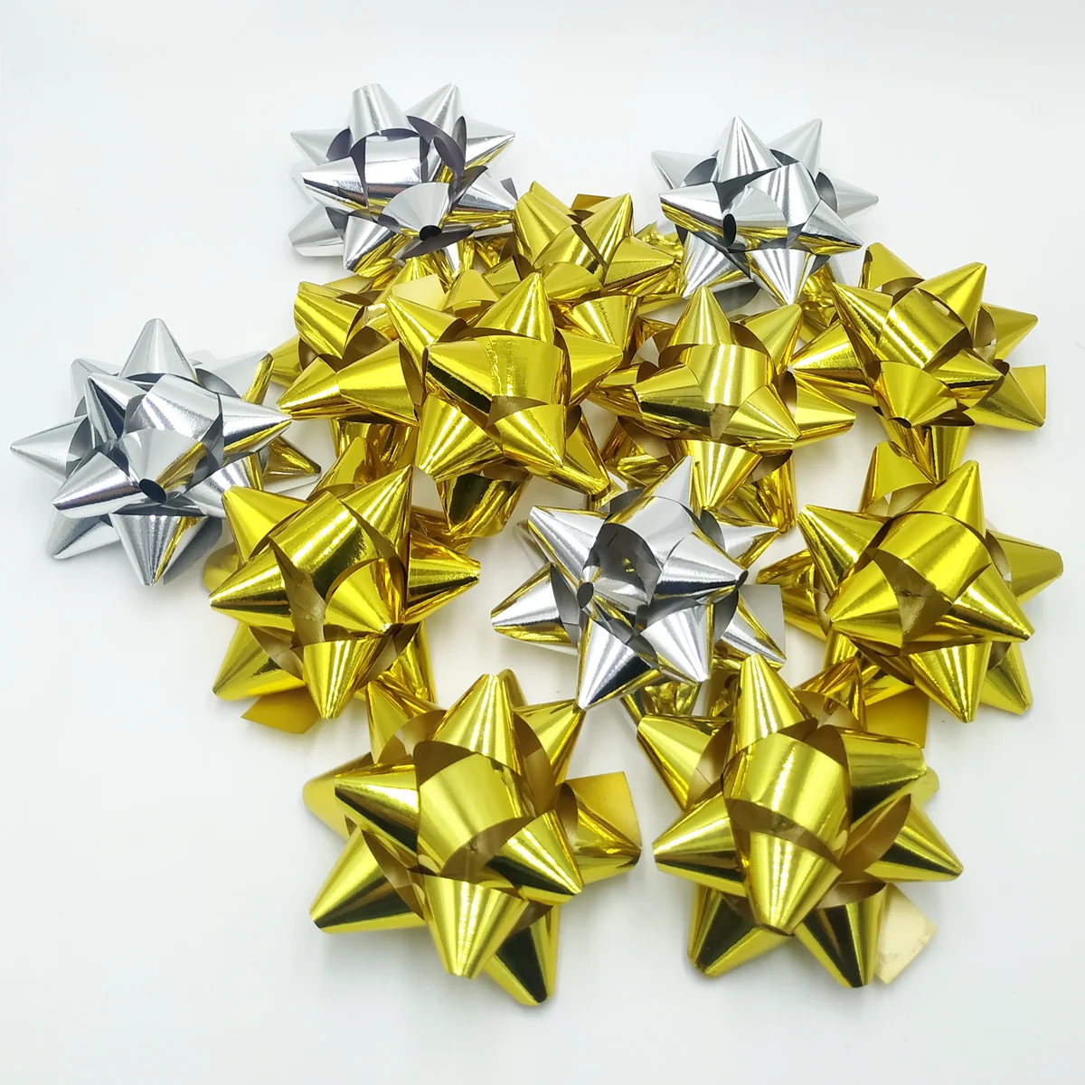 25-50-100 MINI 1.25" Birthday Holiday Gift Christmas Confetti Star Bows~Adhesive 