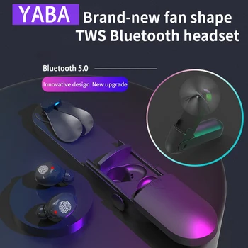 

YABA F7 TWS Bluetooth 5.0 Earphone with Fan Design LED Power Display Wireless Headphone IPX7 Waterproof Headset With 2000 mAh