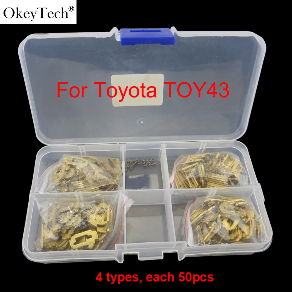 Okeytech 200 шт./лот TOY43 замок тростниковая Дека для Пластиковая пилочка для ногтей автомобиля Блокировка аксессуары NO.1.2.3.4 с пружиной в подарок