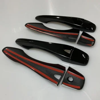

Glossy Black Door Handle Cover Side Add-on Style ABS Plastic Accessories