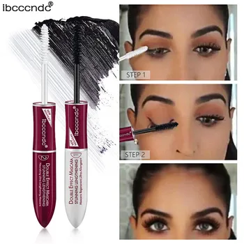 

Double End Mascara 4D Curly Cream White Black Women Cosmetics Smudgeproof Silk Fiber Makeup Eyelash Extension Waterproof