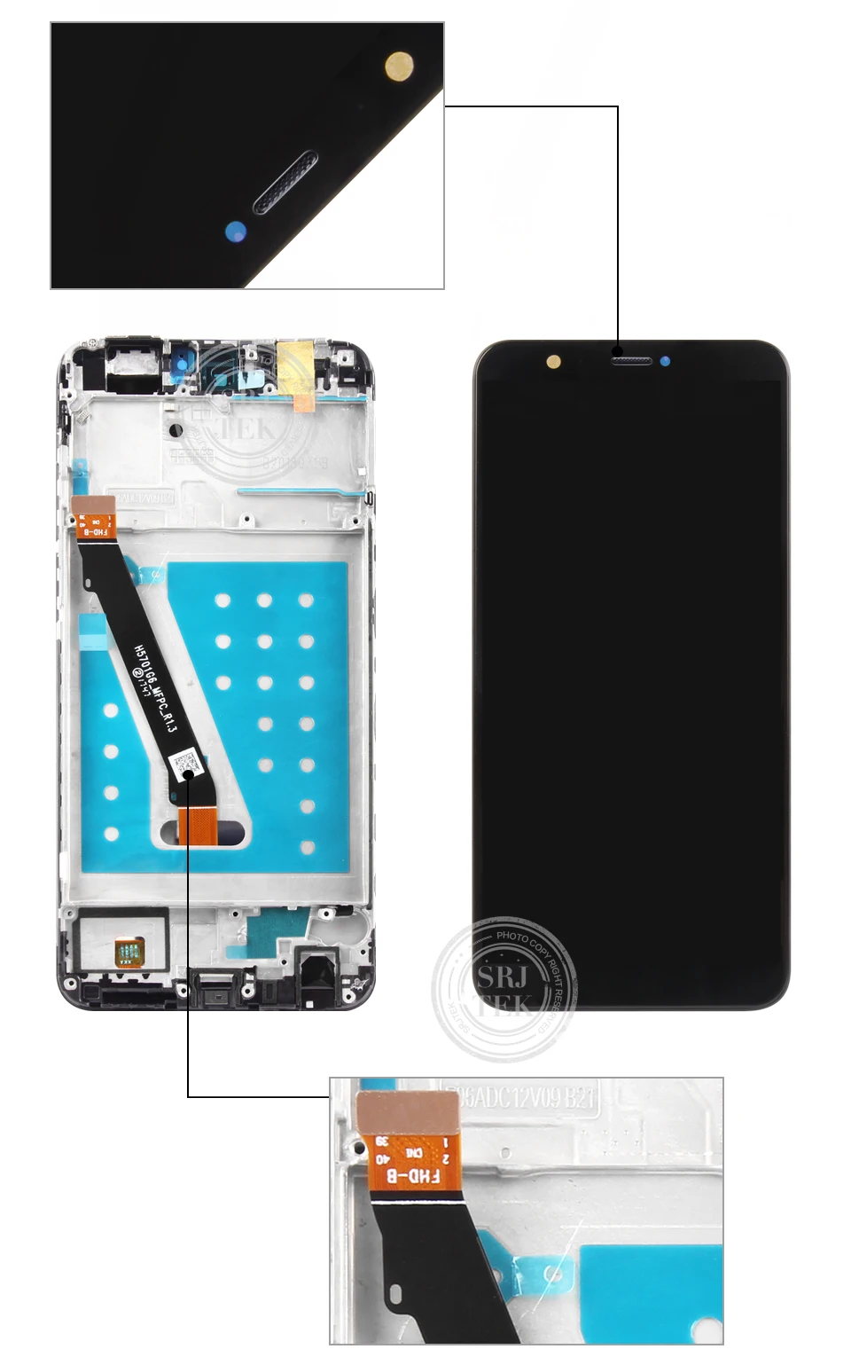 SRJTEK для huawei P умное стекло ЖК-дисплей наслаждаться 7 S Стекло Дисплей Touch матрицы планшета Сенсор с рамкой для huawei Enjoy 7 S Экран