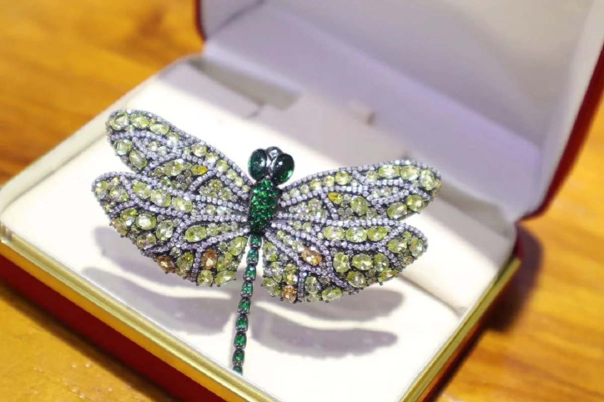 Pirmiana New Arrival Dragonfly Brooch S925 Silver Colors Cubic Zircona Gemstone Jewelry Women new arrival colors 3 pcs lot 5packs jewelry display metal earring holder display crystal jewelry earring display stand wholesale