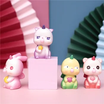 

Kawaii Cartoon Bubble Gum Dragon Figurines Resin Cabochon Car Ornaments DIY Craft Birthday Gift Home Decoration Accessories