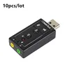 10pcs/lot External USB Sound Card USB2.0 Virtual 7.1 Channel Stereo 3.5mm Headphone Audio Adapter Micphone Sound Card ► Photo 2/4