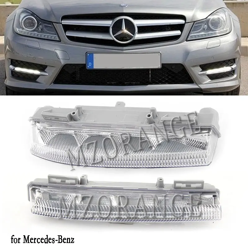 LED DRL Headlight for Mercedes-Benz C-Class W204 S204 2007-2014 E-Class W212 2009-2014 SLK-Class R172 2011-2013 Front fog lights