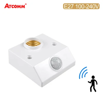 

Ampoule LED E27 Lamp Holder Screw Cap Socket With PIR Motion Sensor Switch E27 Edison Light Bulb Socket AC 90V-265V