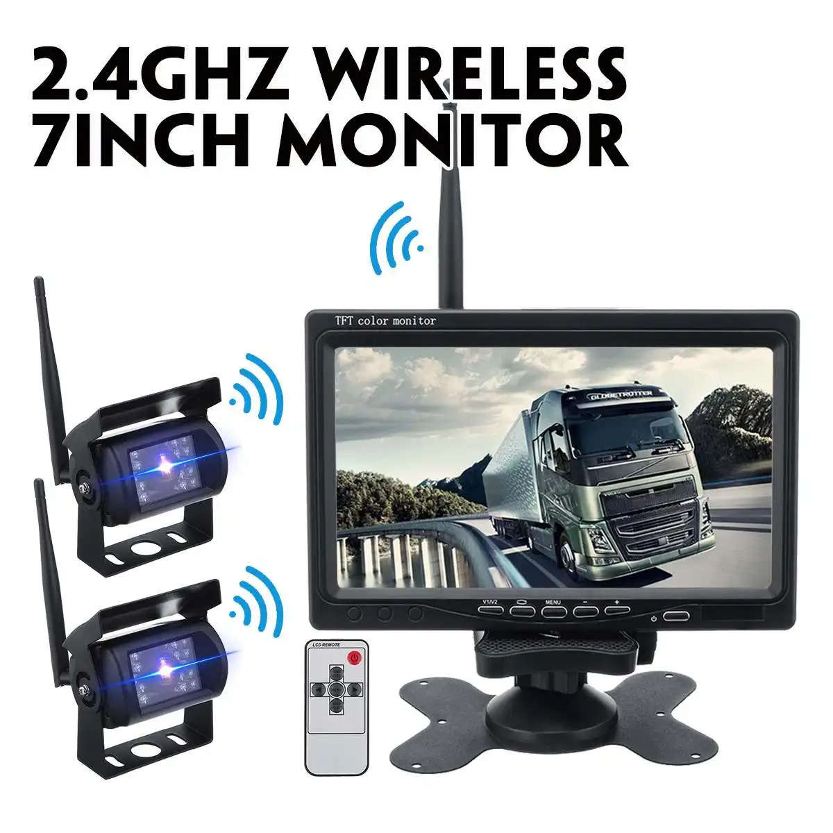 7 дюймов беспроводной автомобильный монитор TFT lcd заднего вида для HD монитора камеры для грузовика камеры поддержка автобуса DVR камера заднего вида