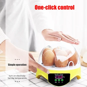 

Chicken Bird Incubator Eggs 7 Eggs Rack Hatching Machine Automatic Intelligent for Household Animal Chicken Decoration