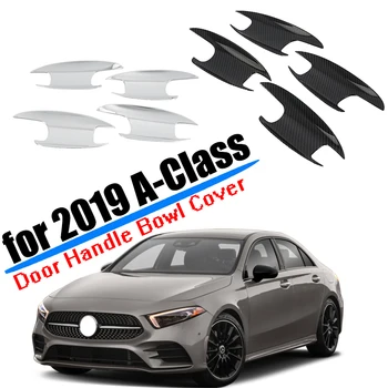 

Auto Accessories Fit for 2019 2020 Mercedes-Benz A-Class W177 Door Handle Bowl Cover Trim ABS Plastic Carbon Fiber Car Styling