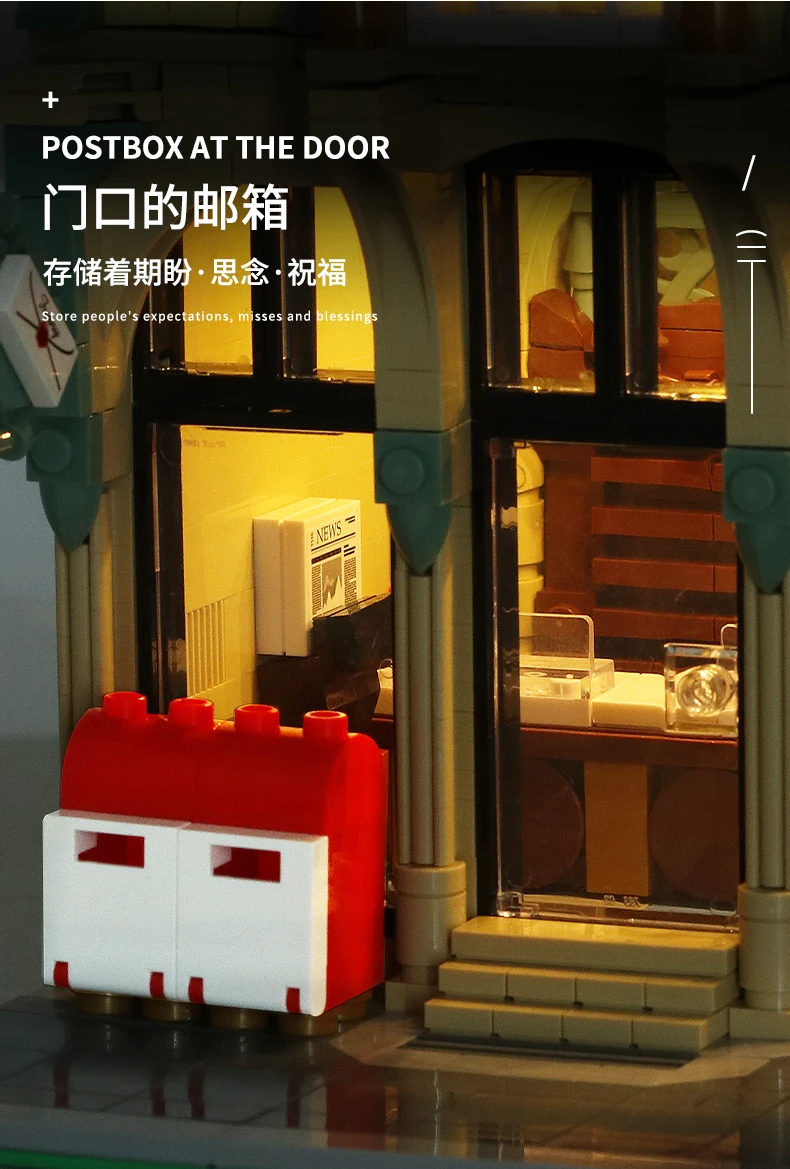 MOC Lepining Creator City Street Series The Station Of Dreamland Bricks with Led Model Kit Building Blocks Toys For Children DIY